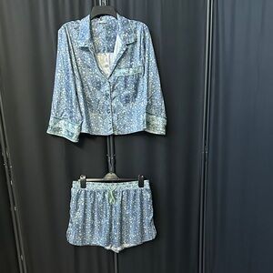 Intimately by Free People Blue Floral Women's Pajama Set